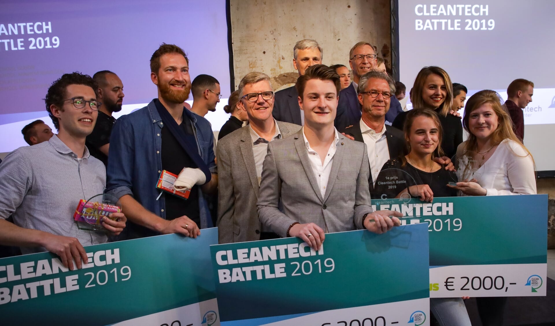 Alle winnaars Cleantech Battle 2019. Foto: Cleantech Center