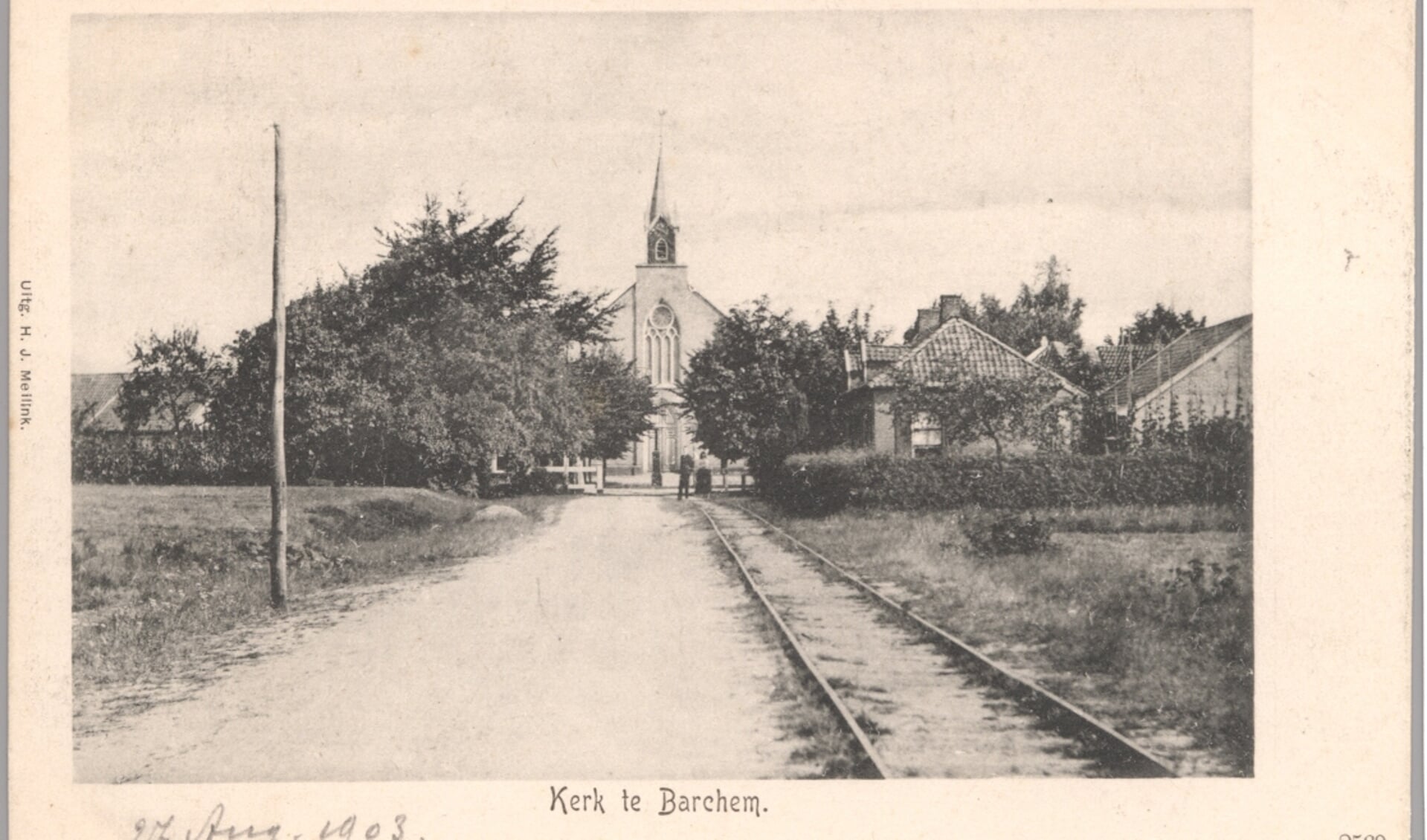 Het aanzicht van de Barchemse kerk in 1861 van de Lochemseweg. Foto: PR. 