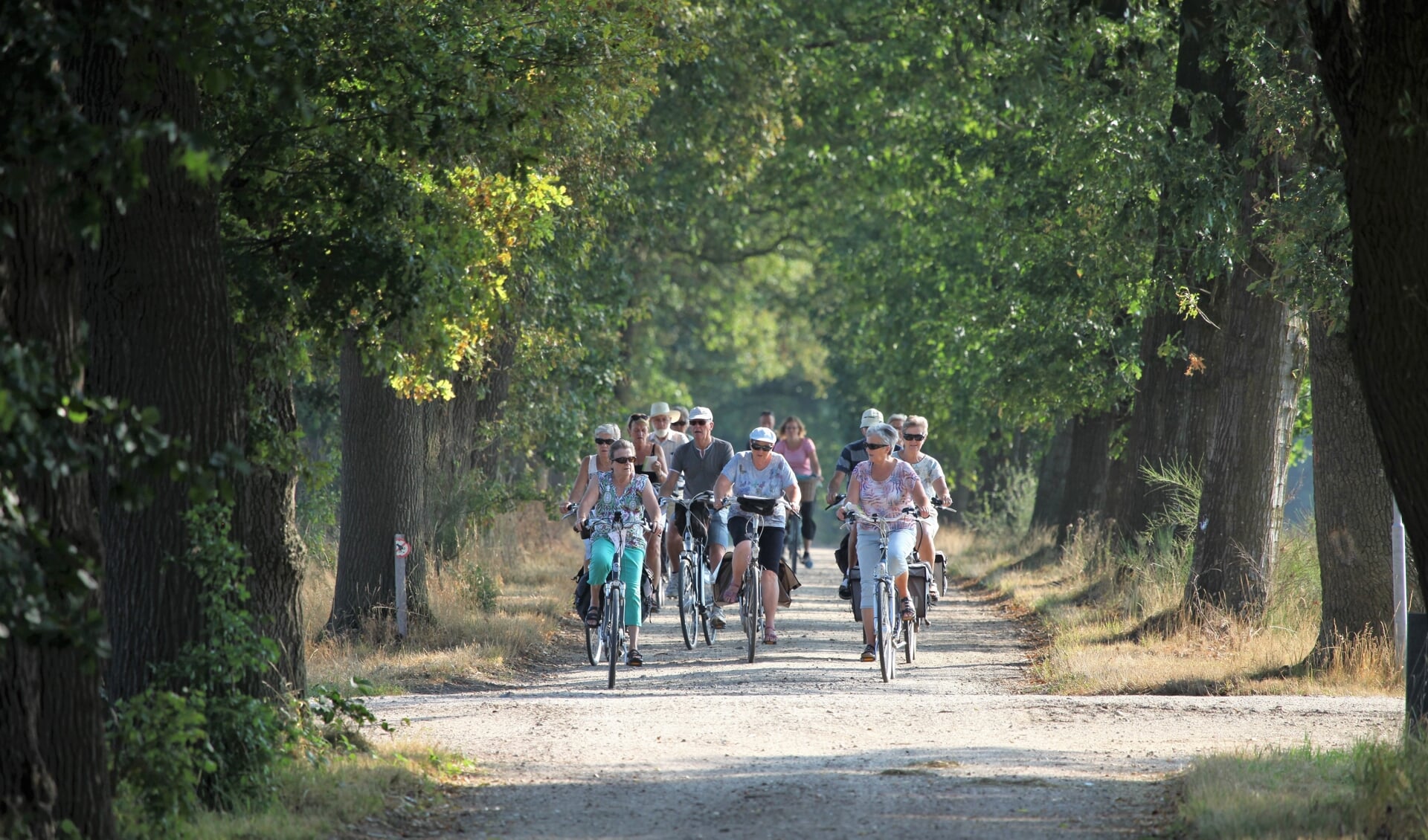 Niet alle paden en wegen zijn zo beschaduwd, dus de organisatie heeft de starttijden van de fietsvierdaagse aangepast. Foto: PR
