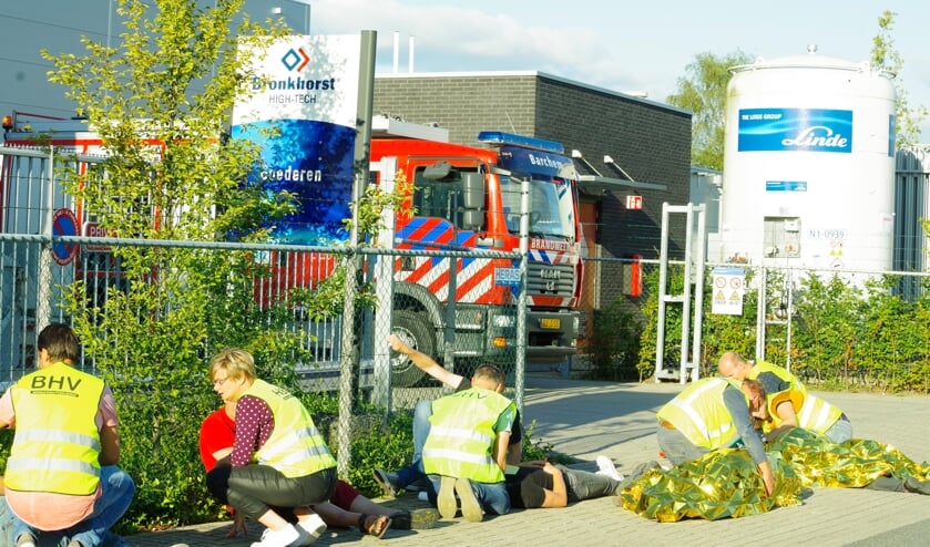 De BHV'ers van Bronkhorst High-Tech maakten een prima indruk. Foto: Marlie Nieuwenhuis