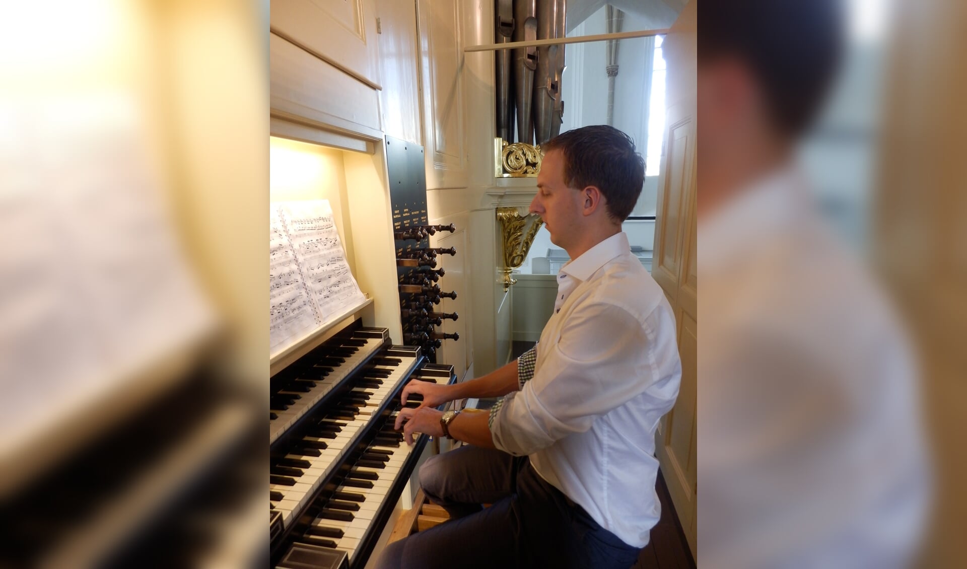 Hans van Haeften (1986) is organist, pianist, dirigent, docent en componist. Hij is als cantor – organist werkzaam bij de Vredeskerk te Nijkerk. Foto: PR. 