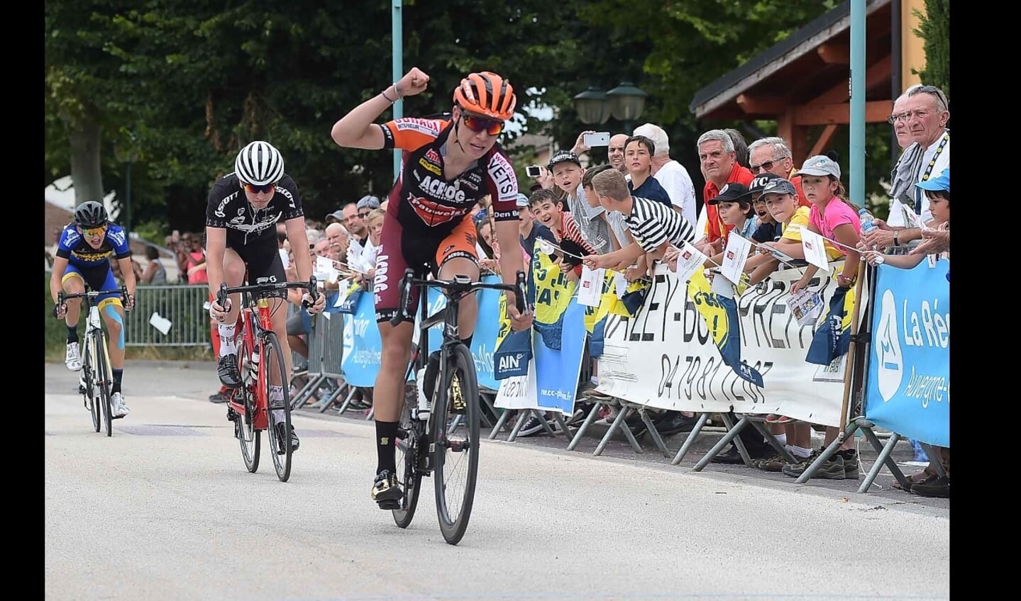 Pepijn Reinderink won de eerste etappe door de bergen. Foto; PR.