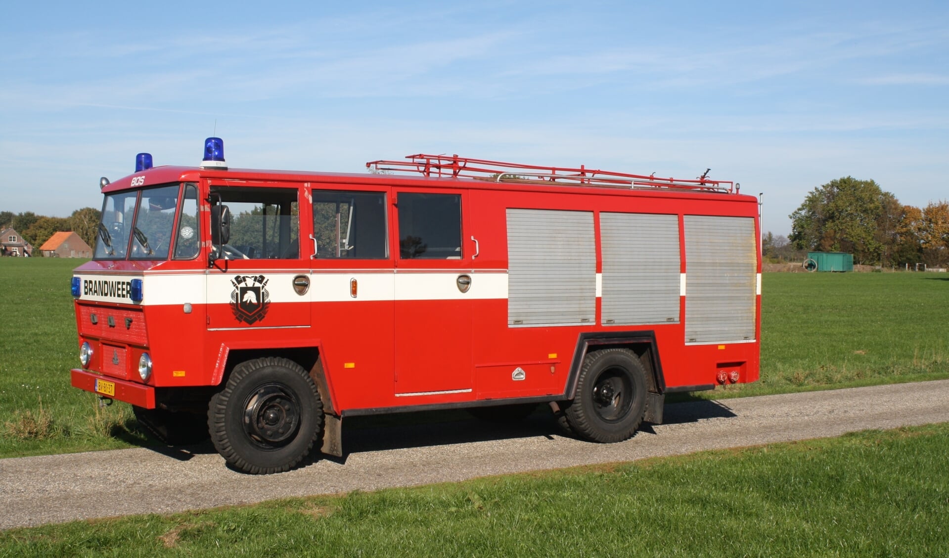 Een oldtimer DAF brandweerwagen, type DAF A1300 BA360 uit 1971. Foto: PR