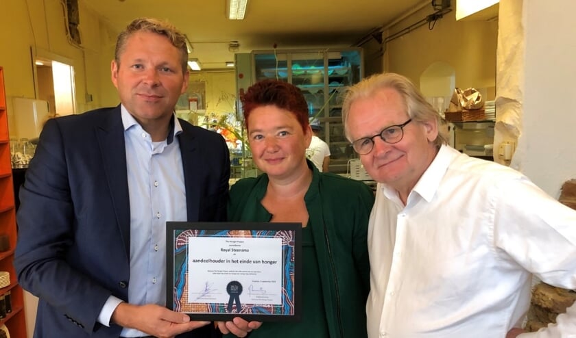 Alfred Bruin van Royal Steensma, Evelijne Bruning van The Hunger Project, Henk Smit van De Wereldbol. Foto: Michel Martens