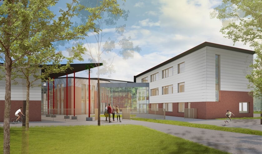 Nieuwe vleugel Vrije school Zutphen. Artist impression van architect Thomas Rau