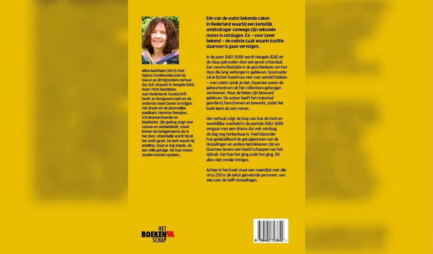 Cover, achterkant, van het boek van Alice Garritsen. Foto: PR Het Boekenschap