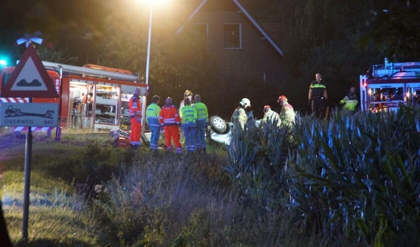 Veel hulpdiensten na ongeluk. Foto: 112nieuws