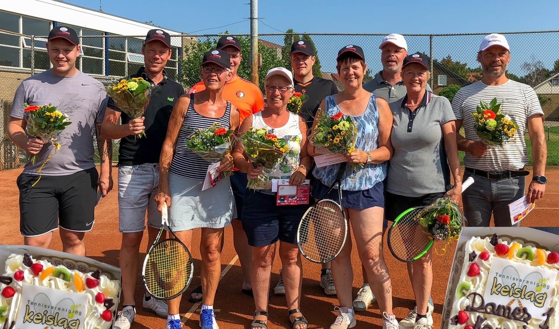 Dames 1 en Heren 1 van Tennisvereniging Keislag in Keijenborg behalen het kampioenschap. Foto: PR
