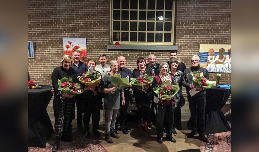 De jubilarissen van Muziekvereniging Hummelo en Keppel gehuldigd. Foto: PR