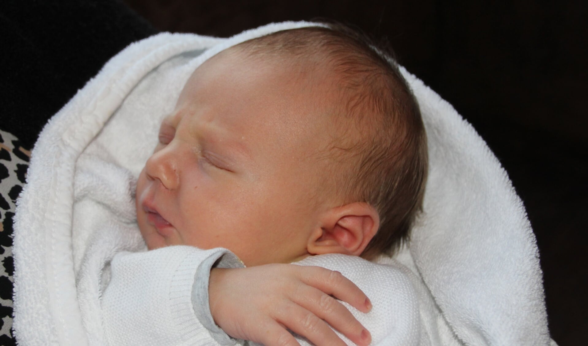 Veron Vreeman, de eerstgeborene in 2020 van het dorp Aalten. Foto: Lydia ter Welle
