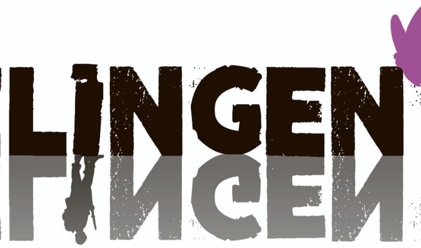 Het logo van theaterstuk 'Spiegelingen'. ontworpen door Lisa Wellink, werd vanavond onthuld.
