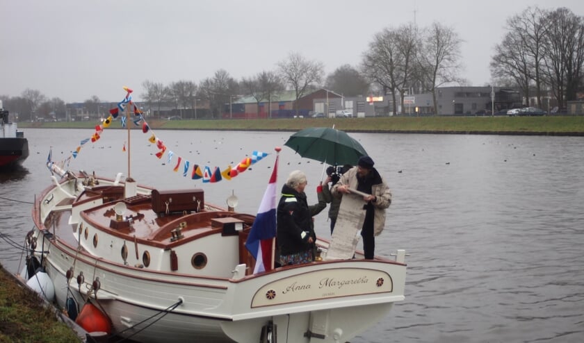 De boot bij de tewaterlating. Foto: Ronald Coobs