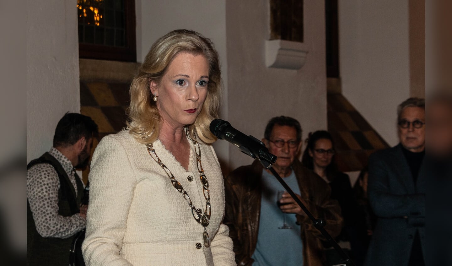 Burgemeester Annemieke Vermeulen houdt een nieuwjaarstoespraak. Foto: Henk Derksen