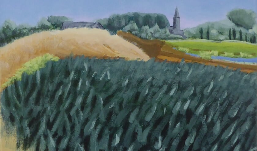 Zicht op Doesburg, 2019, 40 x 50 cm acrylverf op doek. Foto: Anneke Zwager