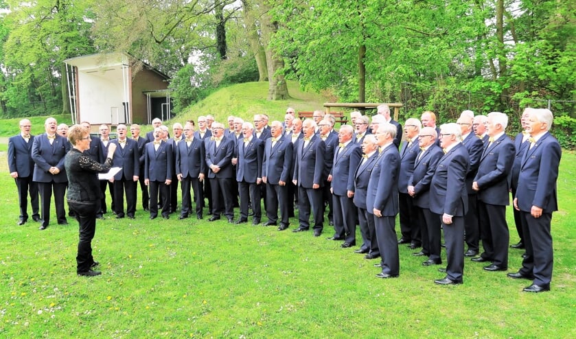 <p>Een optreden van Inter Nos met op de achtergrond de Muziekkoepel. Foto: Theo Huijskes</p>