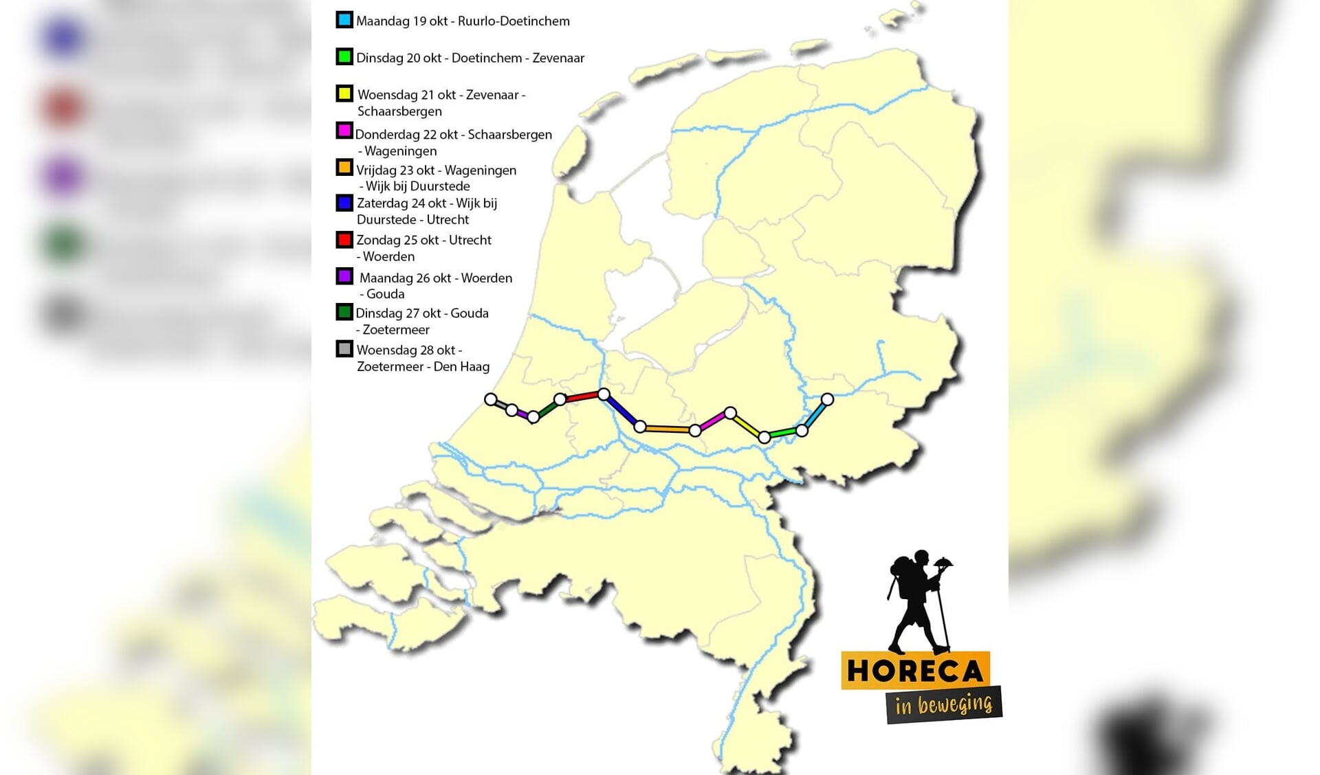 De route van Horeca in Beweging. Afbeelding: PR