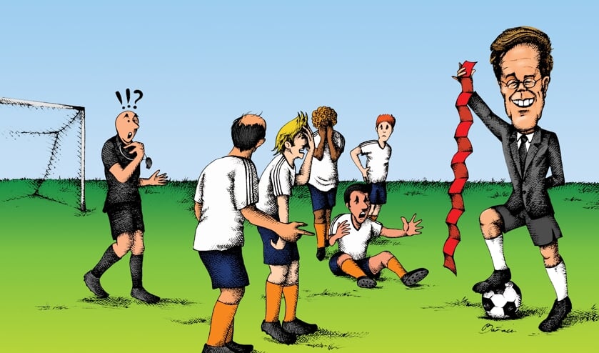 Om het coronavirus te bestrijden, besloot het kabinet het amateurvoetbal aan banden te leggen. Illustratie: Ehsan Bazaei