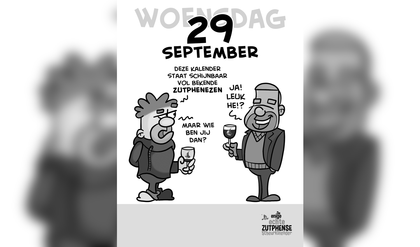 De kalender barst van de bekende Zutphenezen... Foto: PR
