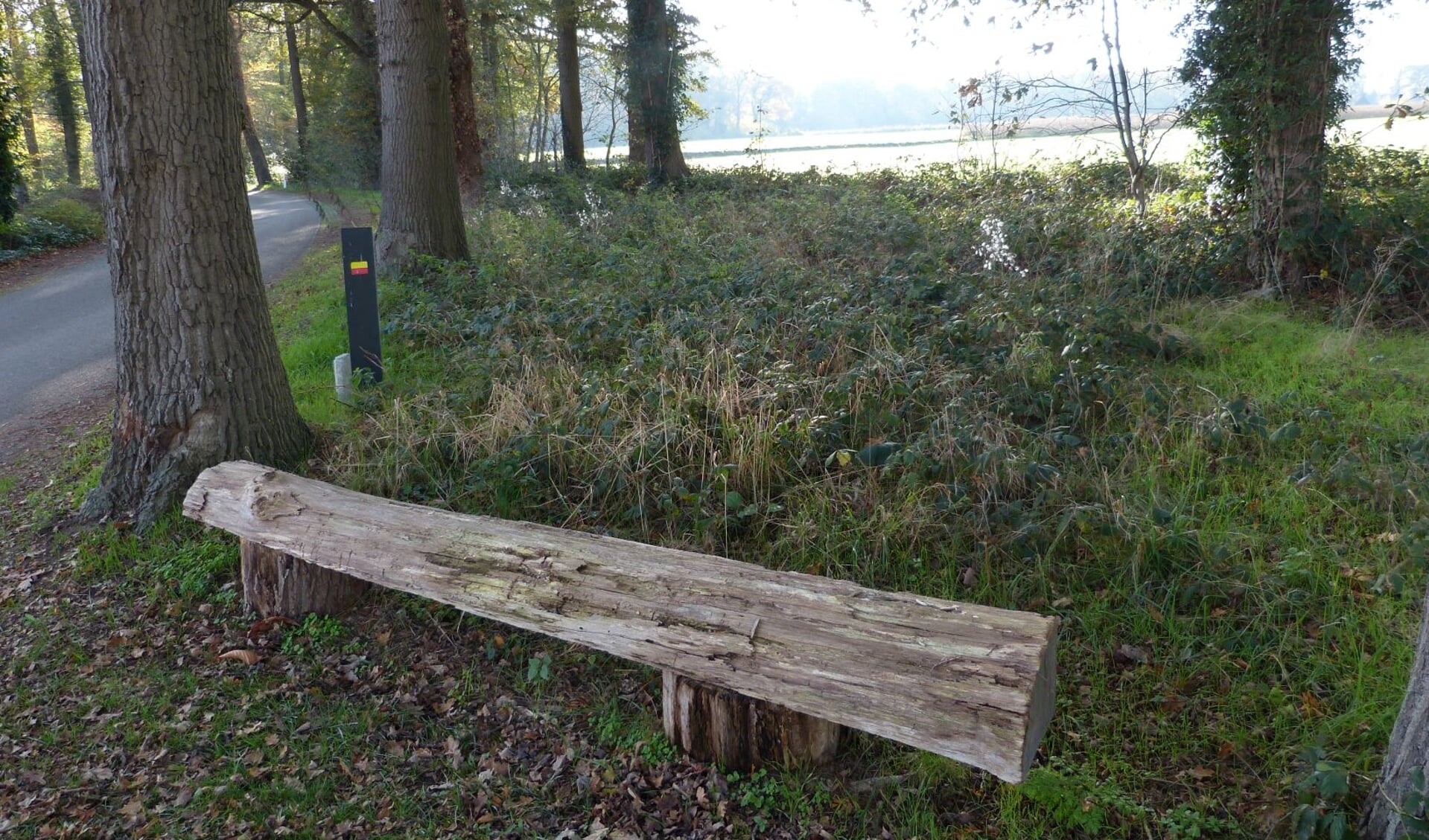 Het bankje op de driesprong. Foto: Bernhard Harfsterkamp