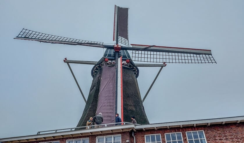 Op de Lindesche Molen worden de examenkandidaten bevraagd over de werking van de molen. Foto: Natasja Klein Nulent