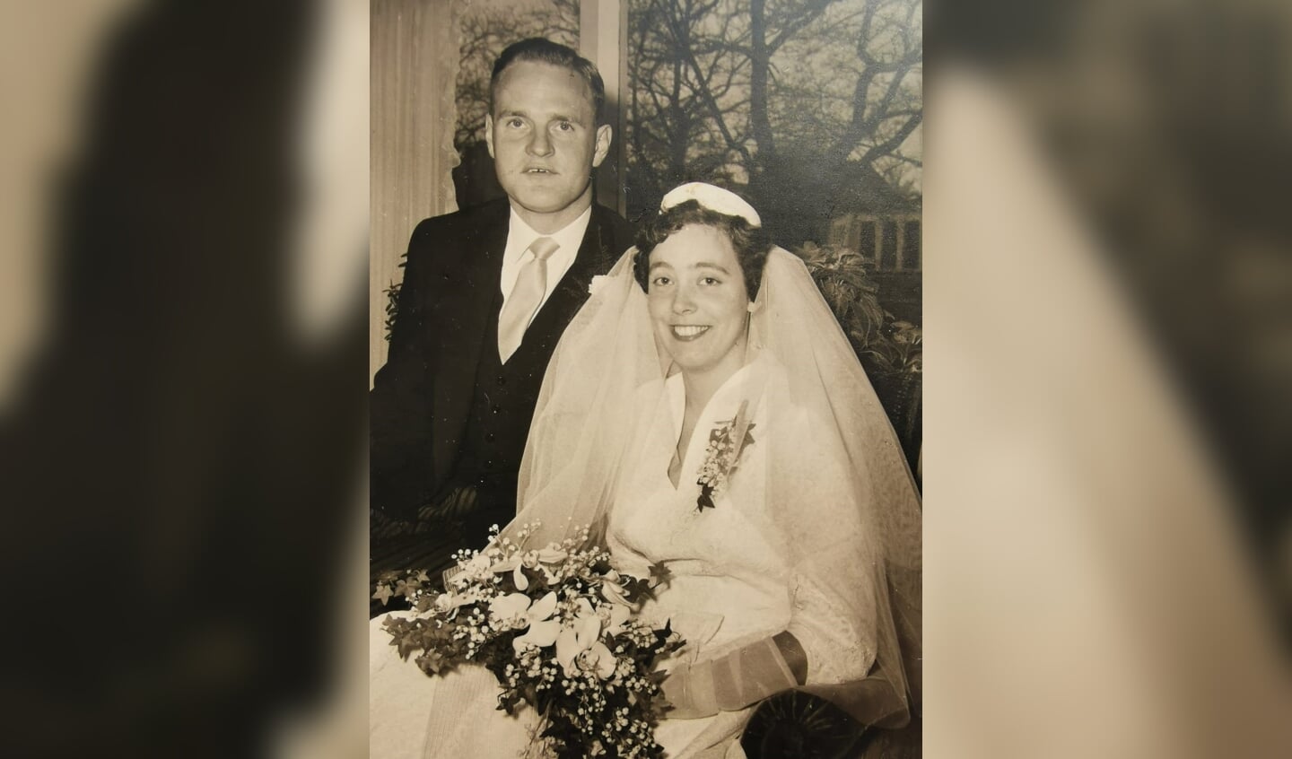 Joke ne Piet Brittijn bij huwelijk, zestig jaar geleden. Foto: Familie Brittijn