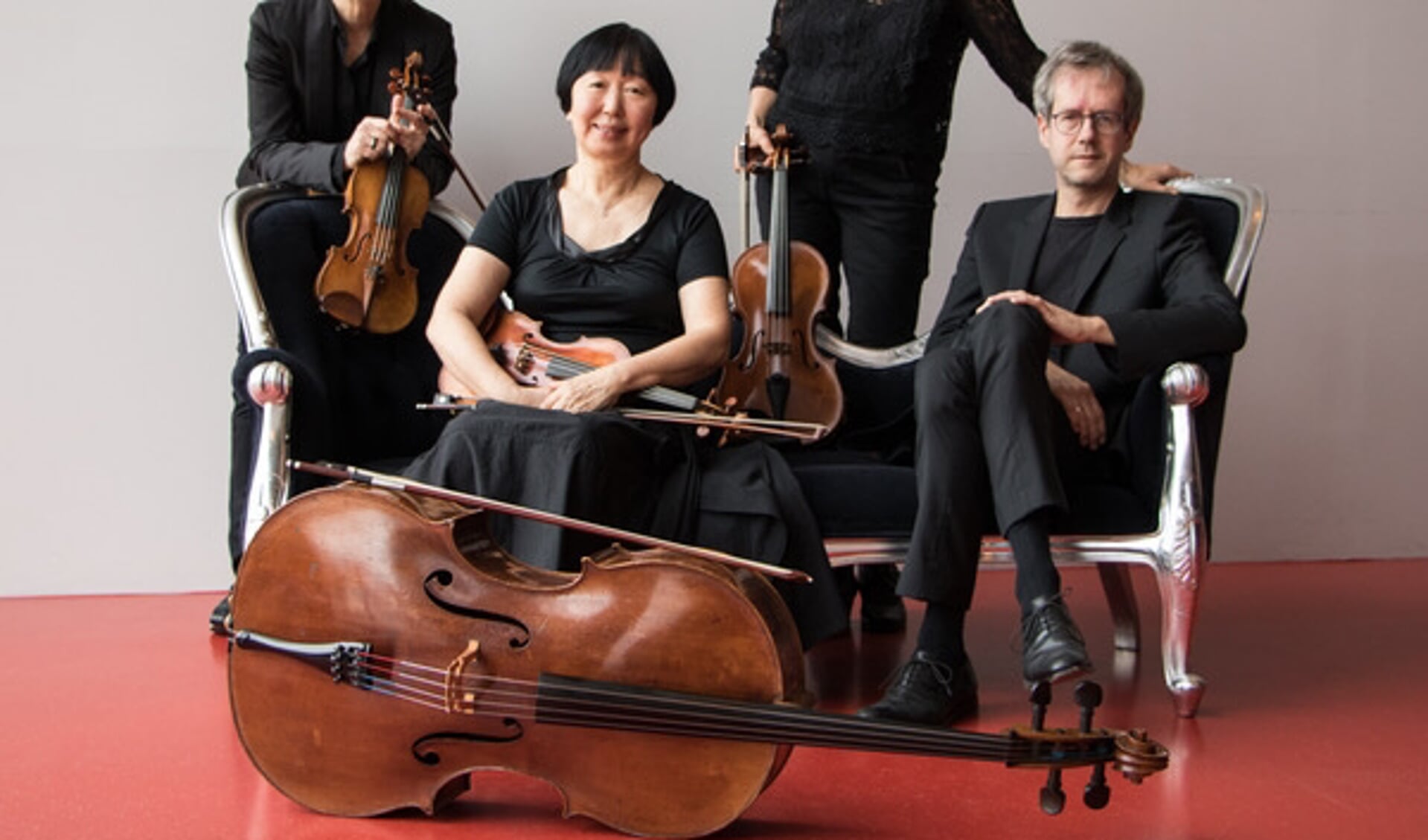 : Nachiko Ueno en Joan Dillon, violen, Miriam van Dixhoorn, altviool en Benno Rickert, cello. Foto: Joan Dillon