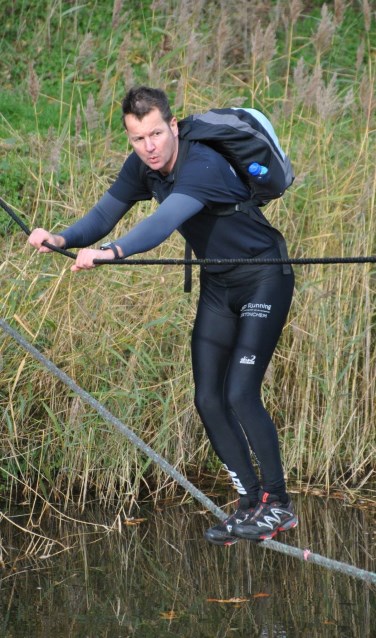 Robert-Jan Rijks, balancerend, net als vaak tussen verleden en heden. Foto: eigen foto