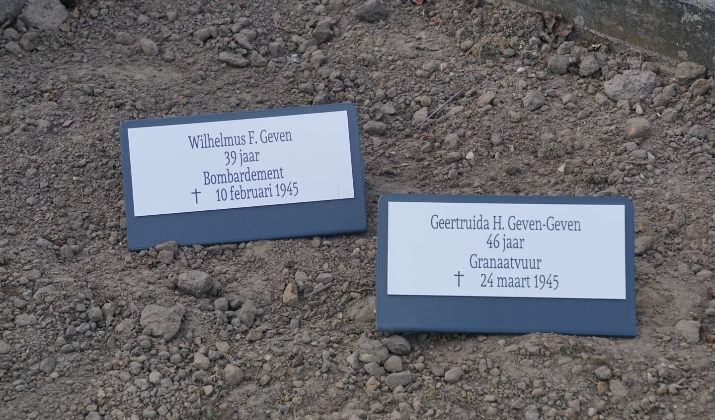 Wilhelmus F. Geven, 39, bombardement en Geertruida H. Geven-Geven, 46, granaatvuur