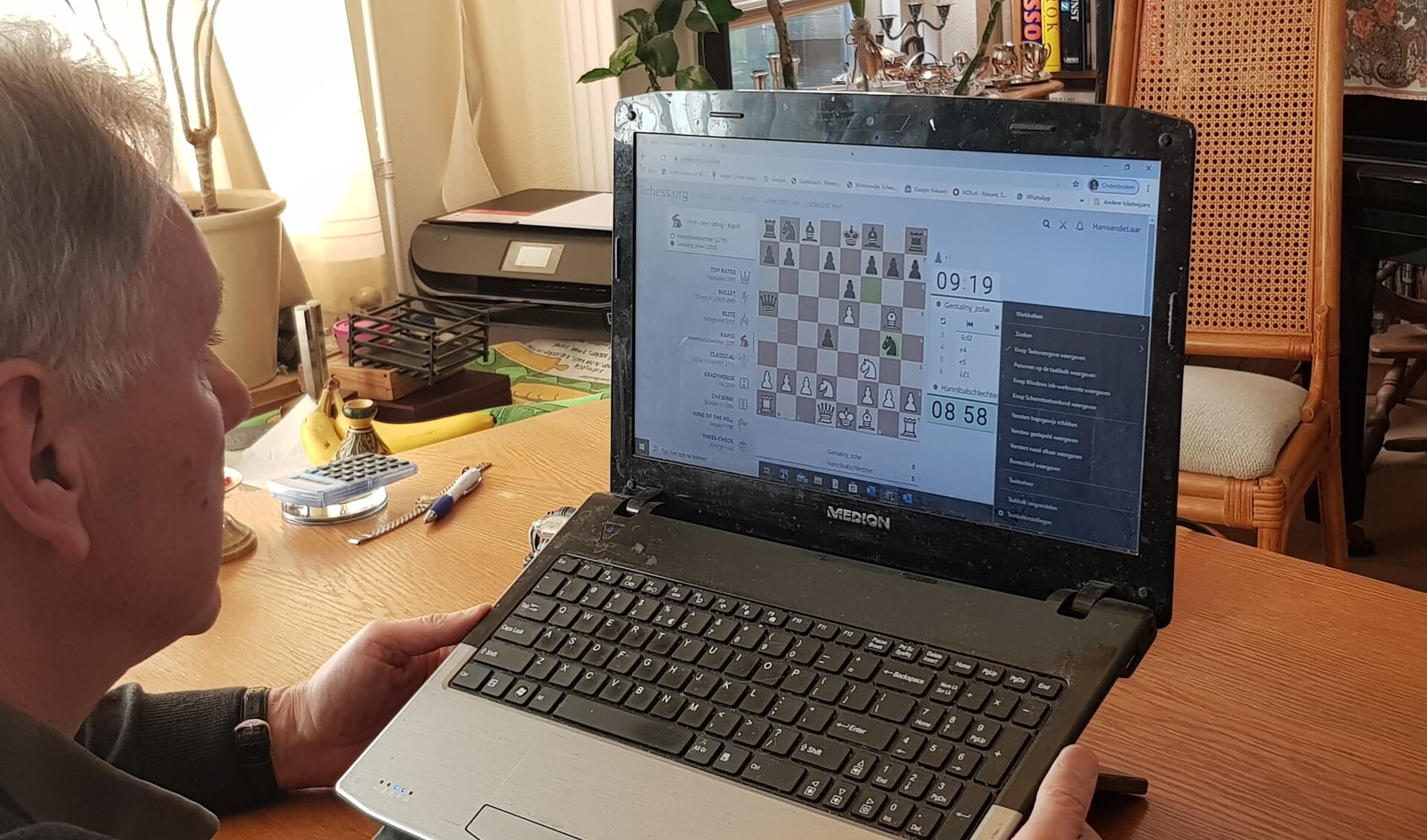 Online schaken neemt enorme vlucht en kan vanuit huis. Foto: Han van de Laar