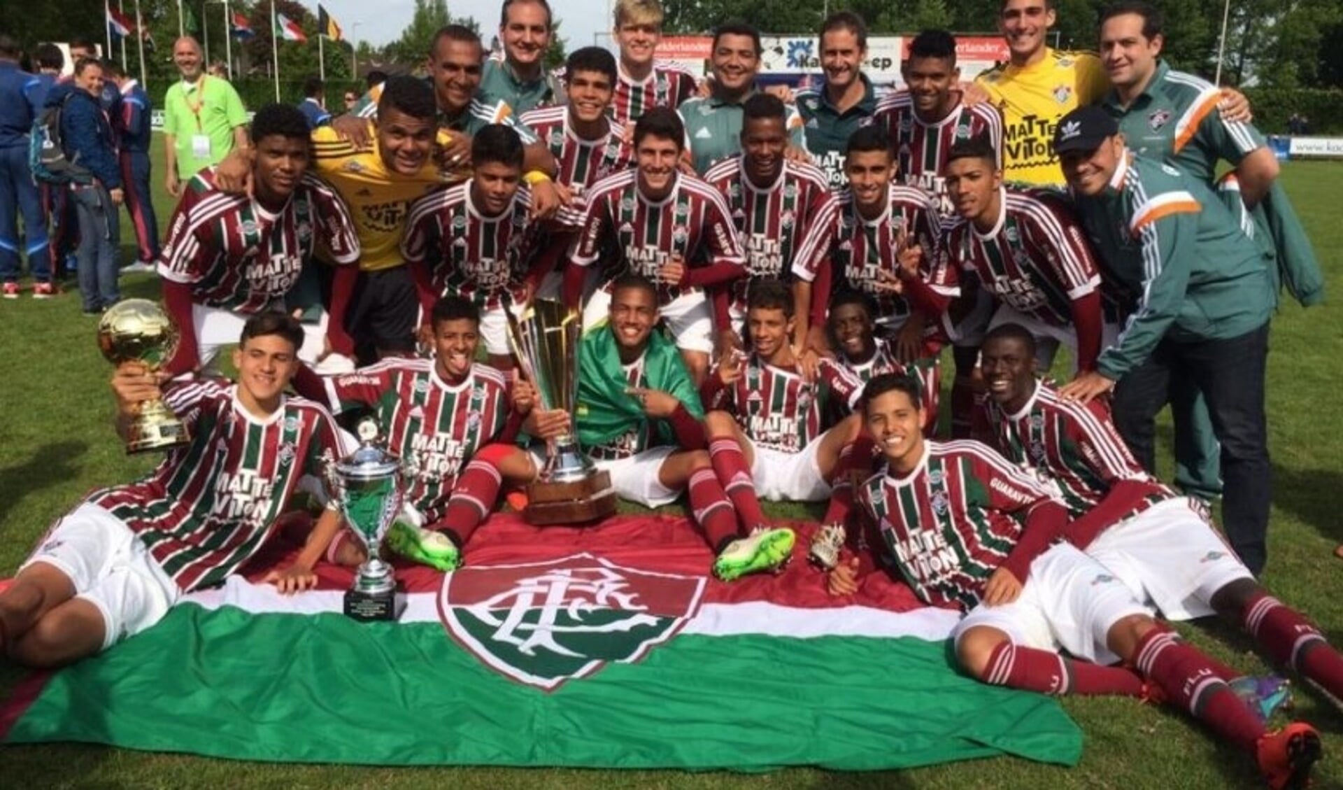 De jeugdvoetballers van het Braziliaanse Fluminense komen met de Pinksterdagen niet naar Ruurlo. Foto: PR. 