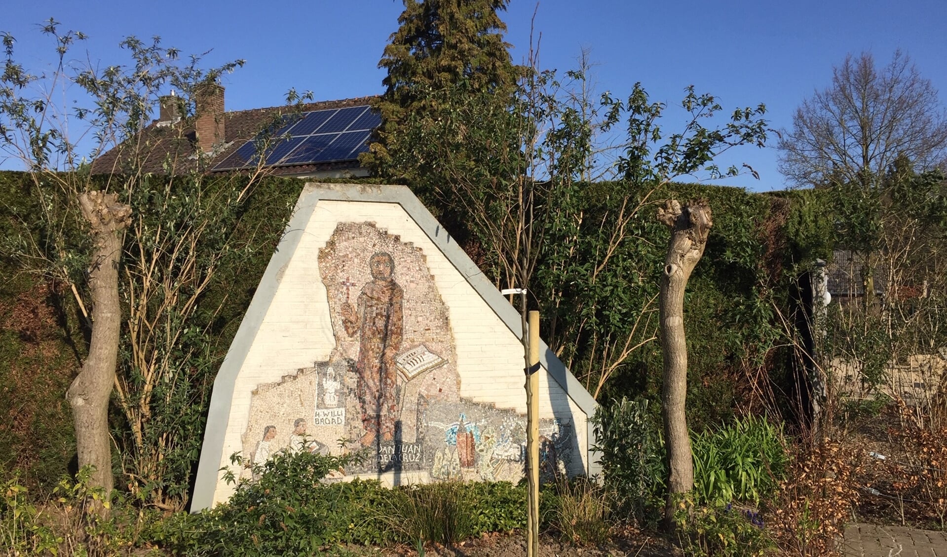 Het fruitboompje in de tuin van IKC de Garve werd door één tuinman geplant. Foto: Frida Meints