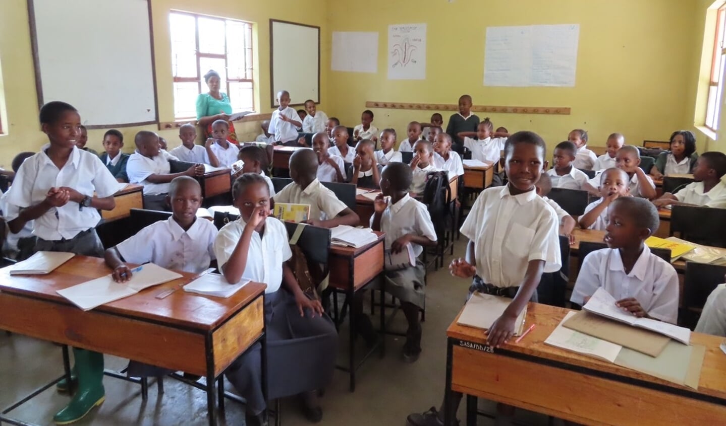 Kinderen van de Sasa school in de klas. Foto: Eigen foto