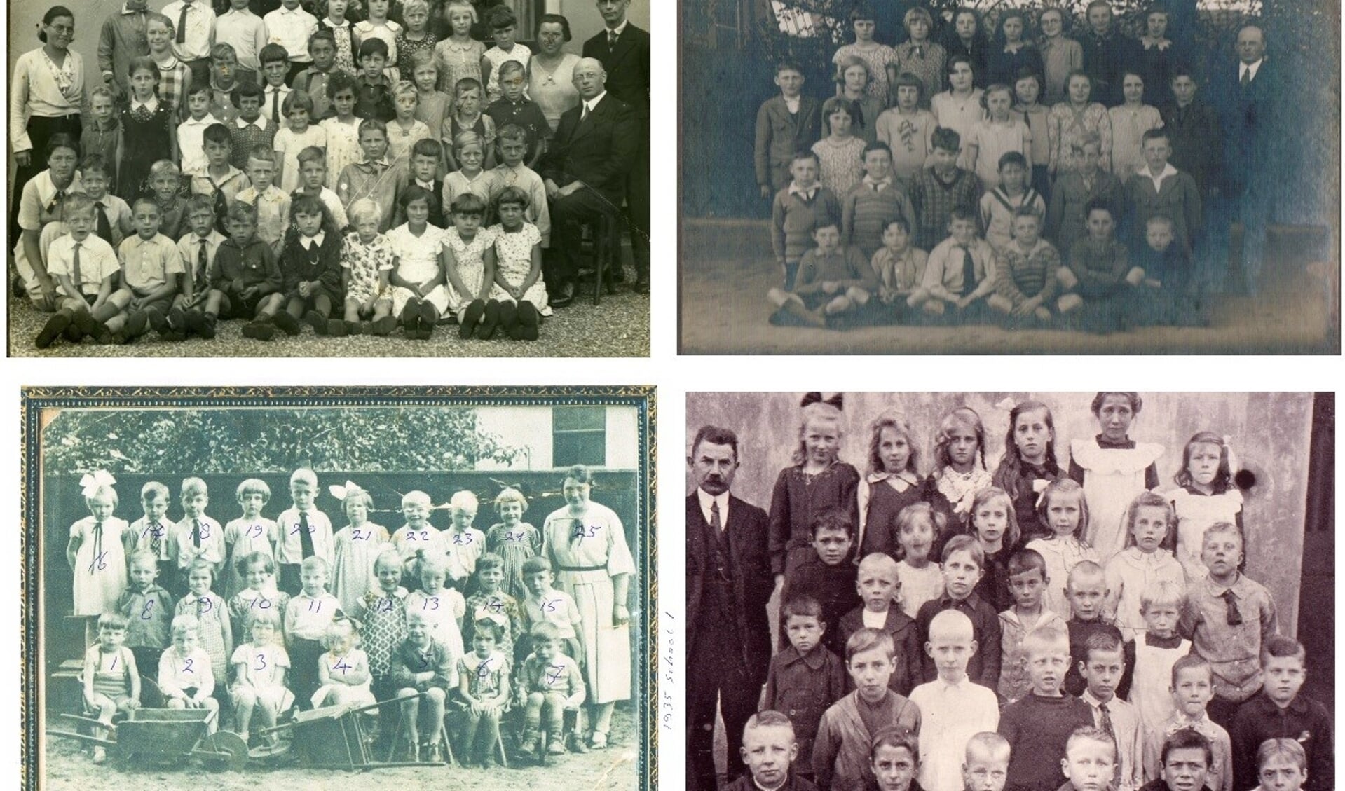 Klassenfoto's van de openbare school uit verschillende perioden. Foto: PR. 