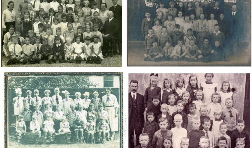 Klassenfoto's van de openbare school uit verschillende perioden. Foto: PR.