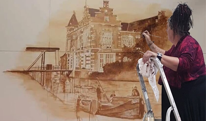 Hilda voorzag de muren van de Zompenloods in Borculo ook van haar kunstwerken. Foto: PR