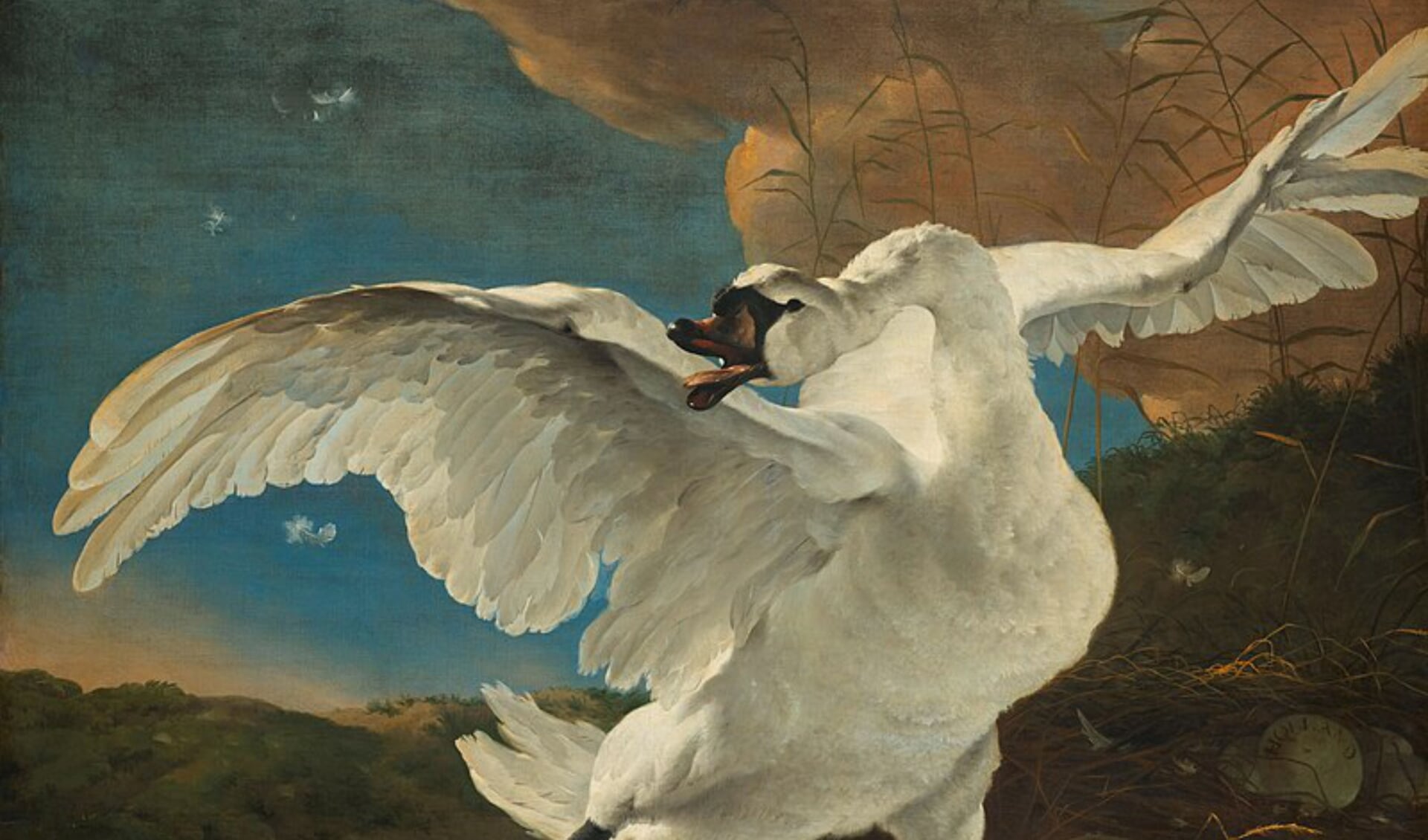 Het schilderij 'De bedreigde zwaan' van Jan Asselijn. De zwaan staat symbool voor melancholie. Foto: PR