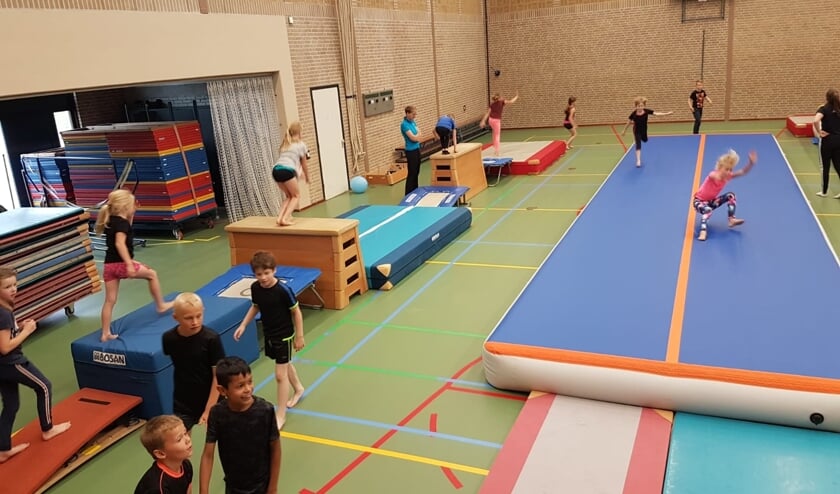 Leren salto's te maken op de nieuwe airtrack. Foto: Lavinia Koster