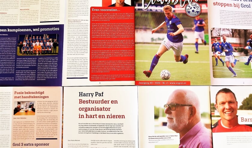 Het vernieuwde clubblad van fusieclub S.V. Grol ziet er professioneel uit. Foto: Theo Huijskes