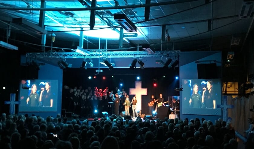 Een project waar ZSOM van haar aandeel in heeft. The Passion Lichtenvoorde met op de schermen de beelden van hetgeen er op het podium of buiten gebeurt. Foto: PR