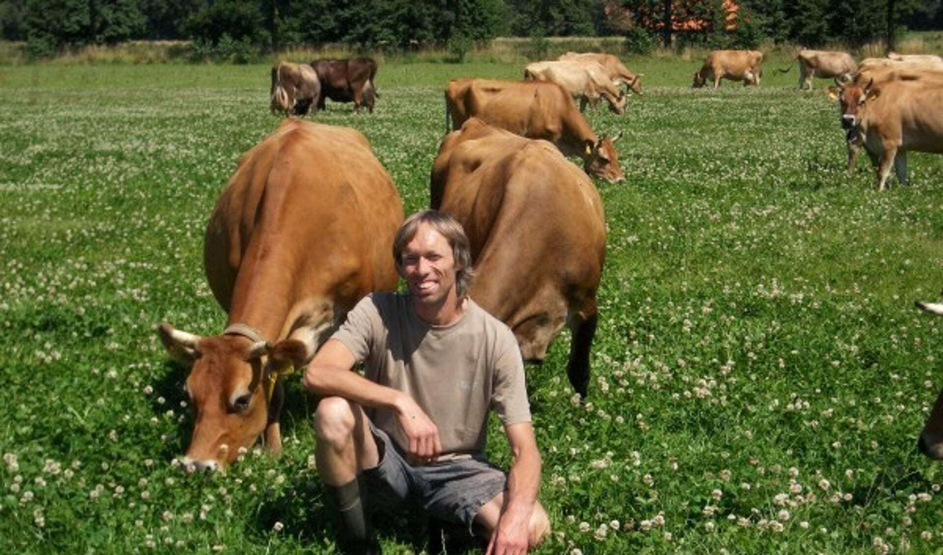 Erik Ormel tussen zijn Jersey-koeien. Foto: PR