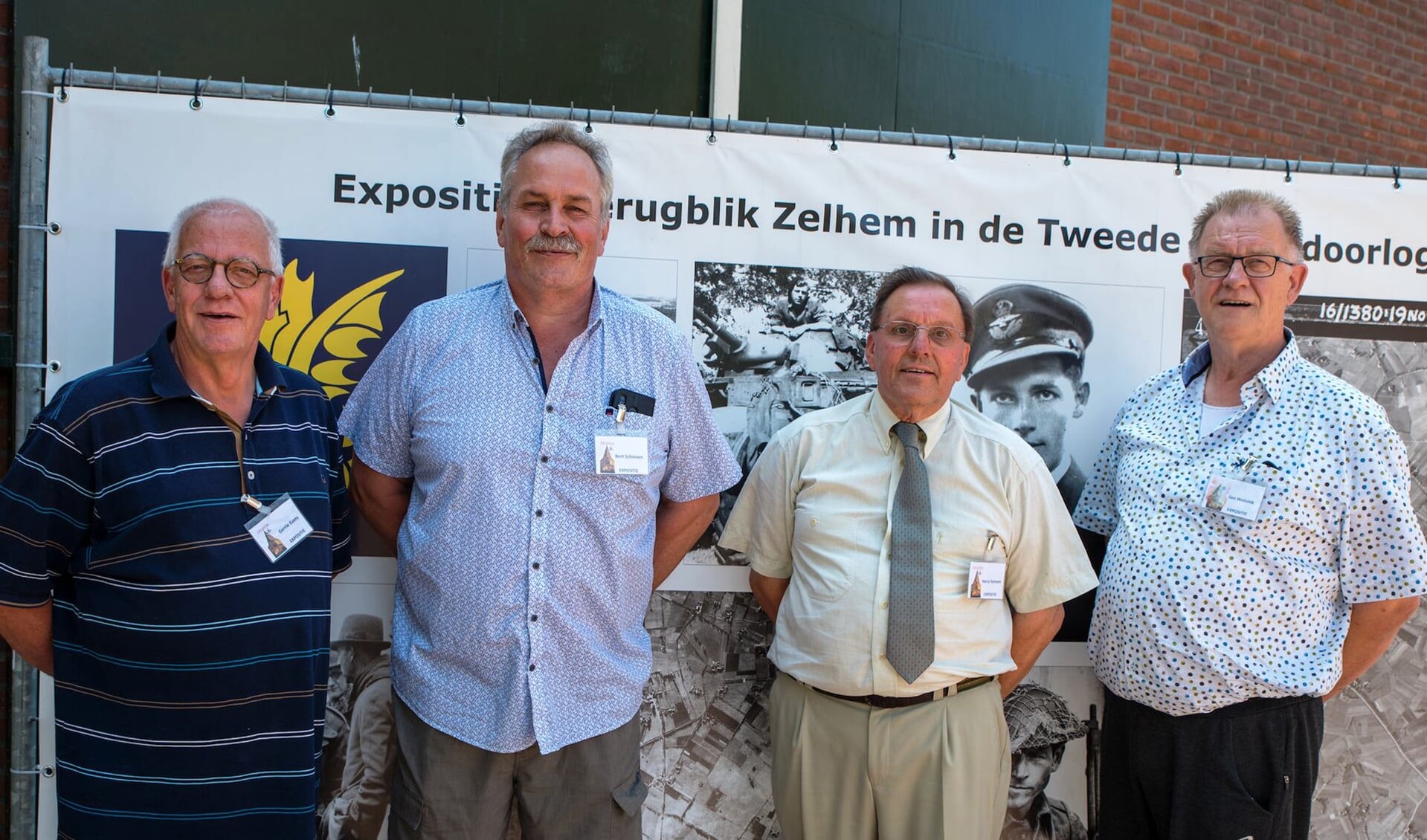 Team Zelhem 75 jaar vrijheid, Gerrie Evers, Bert Schieven, Harry Somsen en Jan Wolsink. Foto: Arno Wolsink