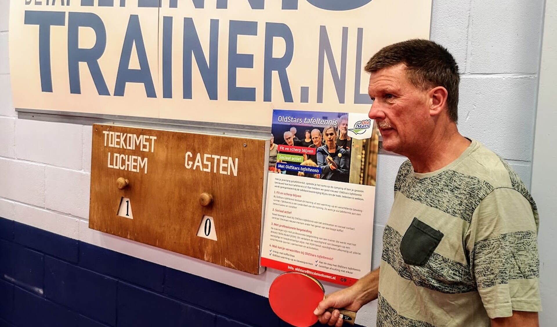 Henk Franssen is een van de drijvende krachten achter Oldstars tafeltennis bij De Toekomst. Foto: Henri Bruntink