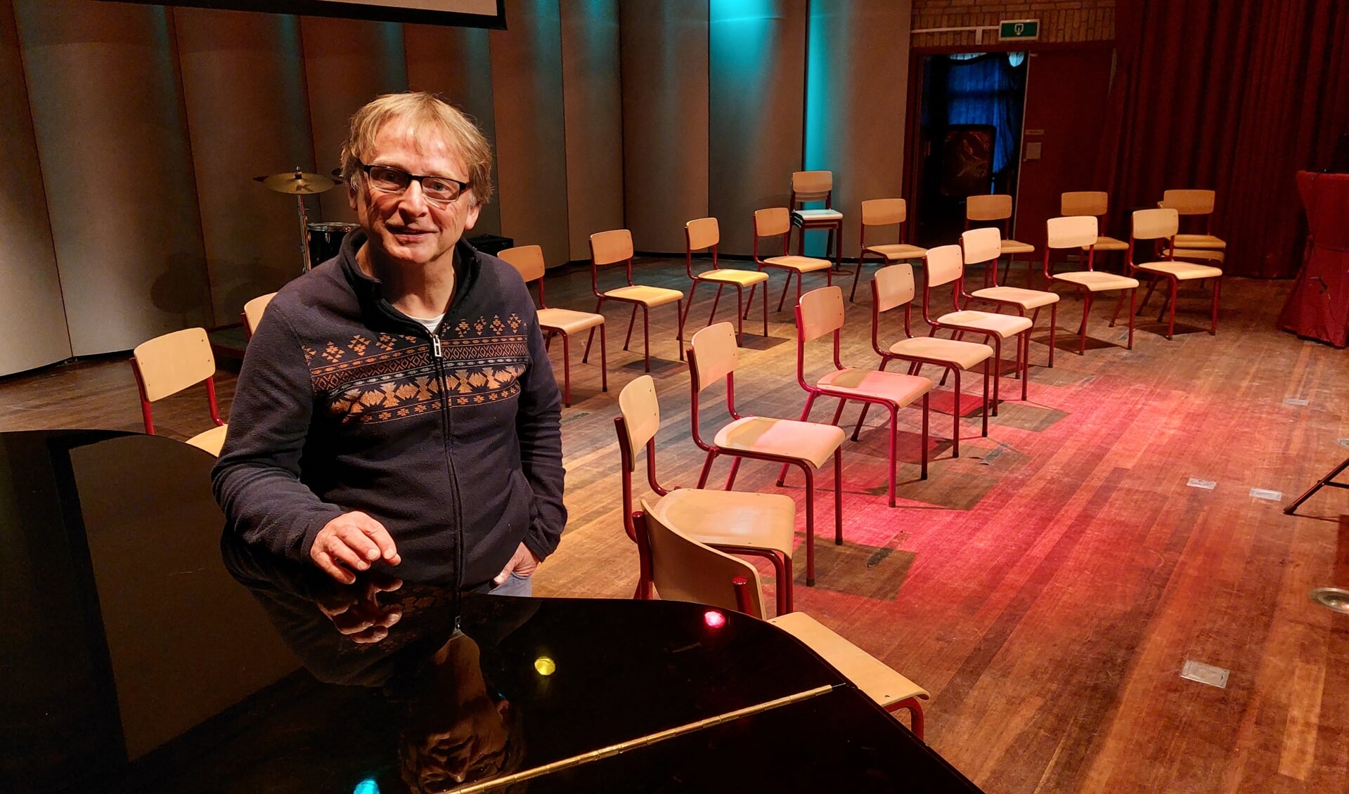 Harry ten Brinke in de concertzaal van Boogie Woogie. Foto: Han van de Laar