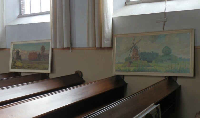 <p>De werken van Piet te Lintum waarop de Rekkense Piepermolen is afgebeeld. Foto: PR</p>