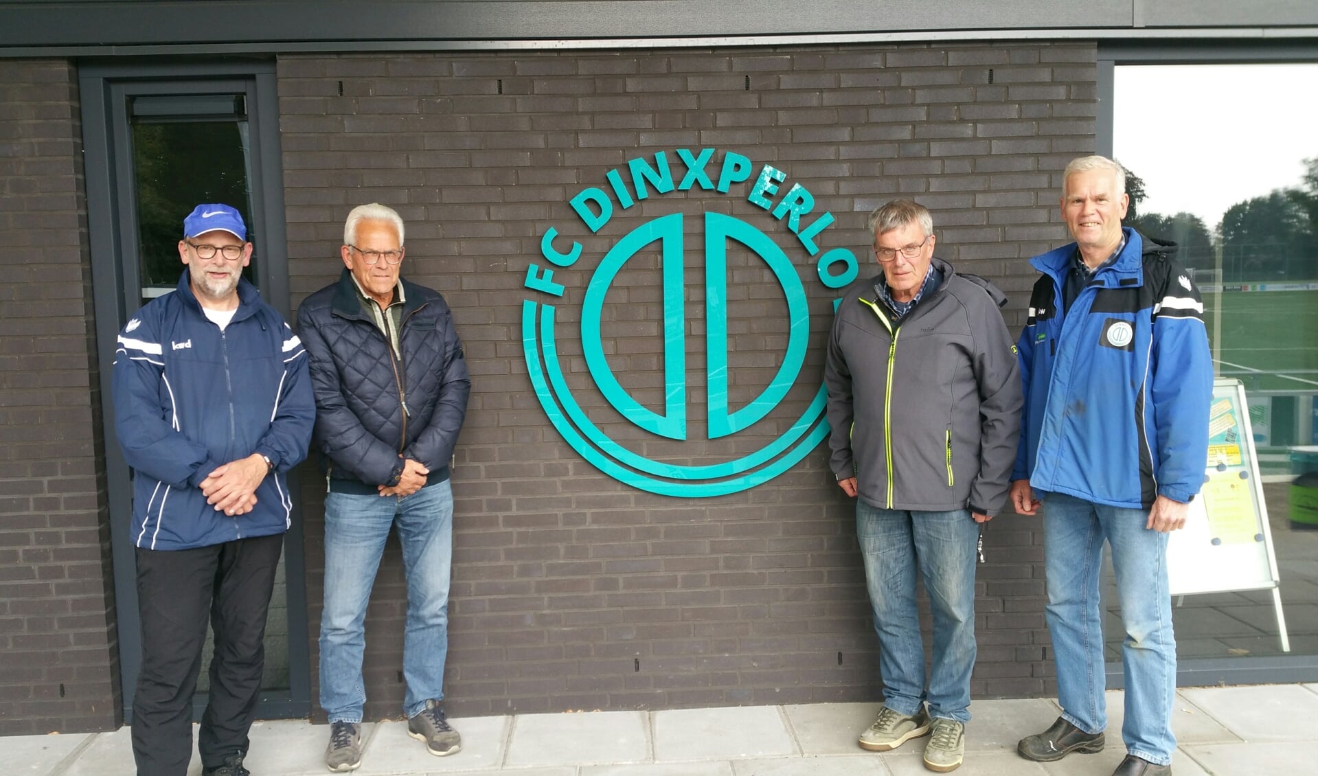 Van links af: Henk Rijks, Theo Aaldering, Nico Huntink en Herman Bussink. Resi Overgoor-Rexwinkel ontbreekt. Foto: Bart Kraan