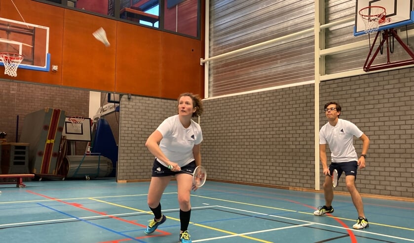 <p>Harm En Geertje tijdens hun mix partij. Foto: Remco Hillen</p>