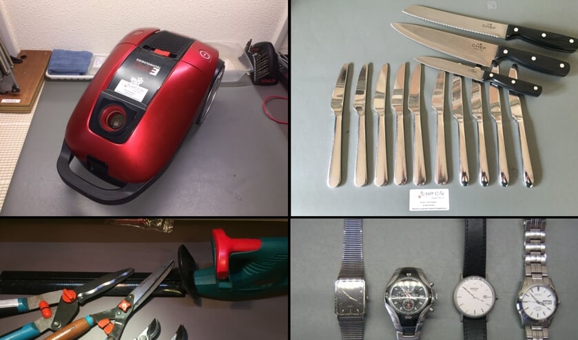 Met een beetje aandacht en handigheid van de vrijwilligers kunnen horloges, stofzuigers messen en (snoei)scharen nog jaren mee, na bezoek aan het Repair Café. Foto: PR