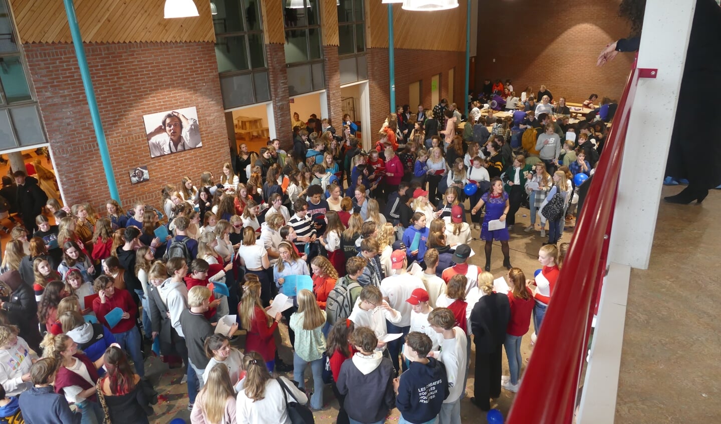 Bovenbouwleerlingen (klas 10, 11 en 12) Frans maakten een flashmob op Franse muziek. Foto: Vrije School Zutphen