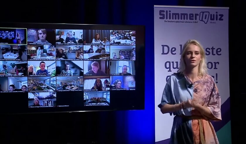 <p>Een screenshot van de livestream van de Mensa SlimmerIQuiz . Foto: PR</p>