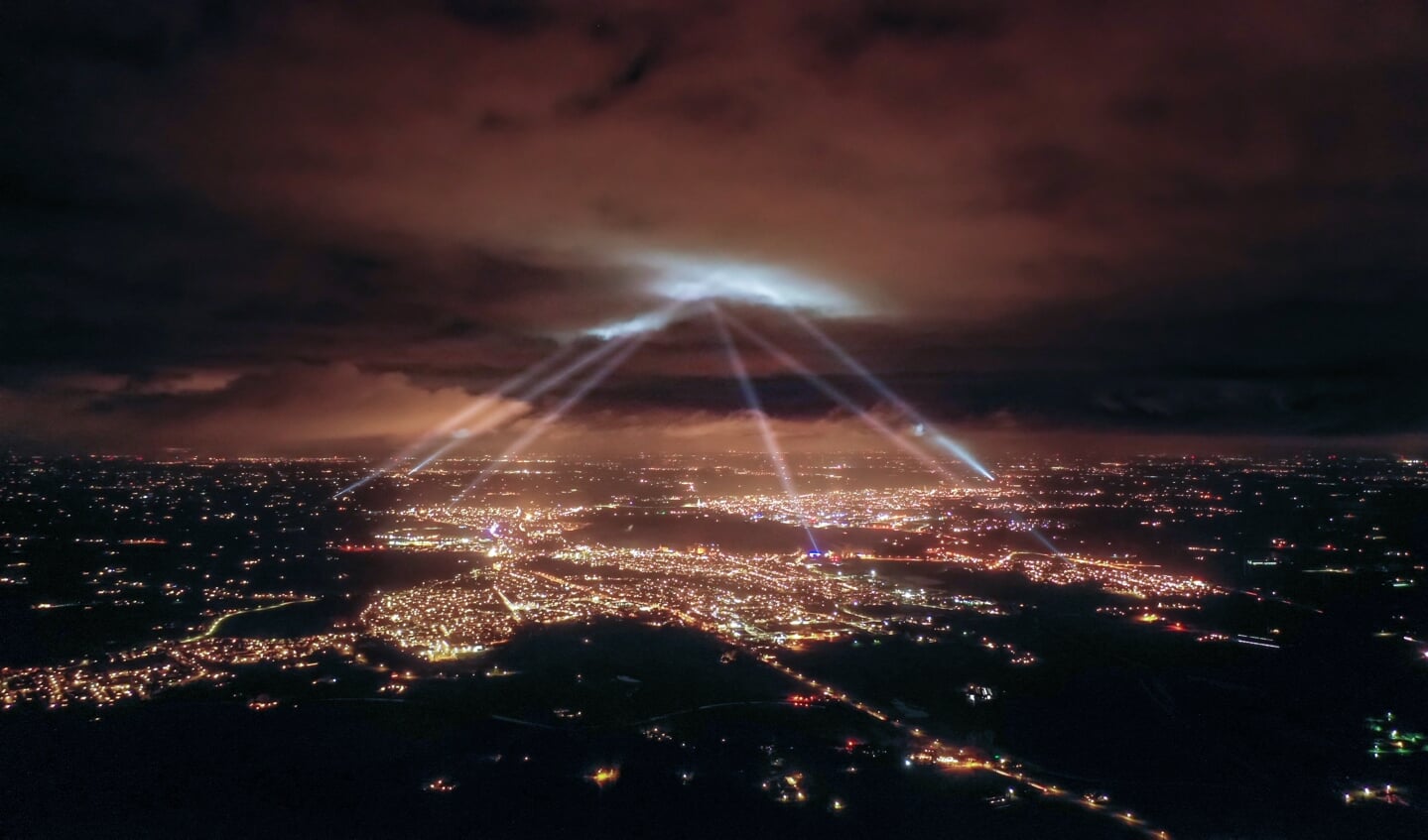 Oosterlicht Verbindt, foto uit 2020, gemaakt met een drone in Oude IJsselstreek. Foto: Frank Bosvelt